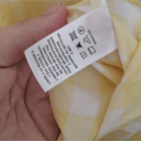 Women's Lafayette 148 Yellow Gingham Tank Button Up Small Cotton Spandex - Picture 4 of 9